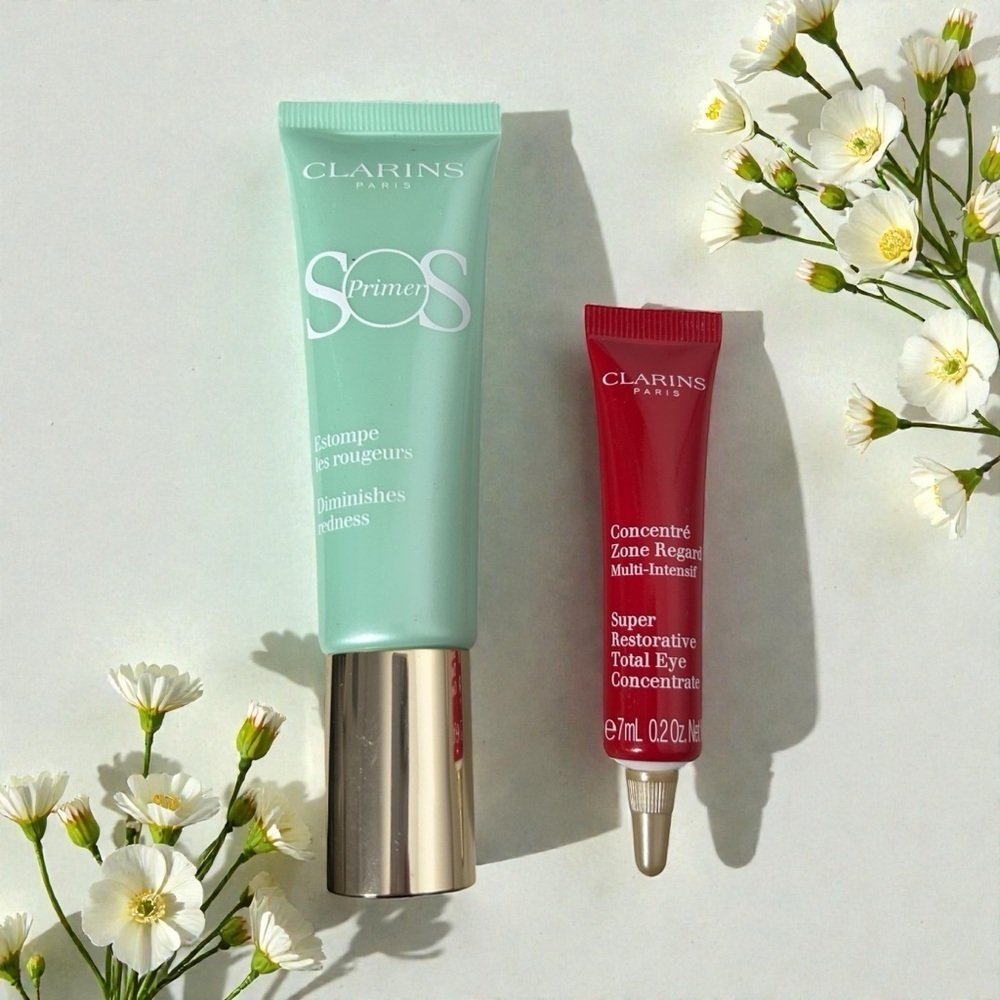 Clarins SOS Color-Correcting Hydrating Makeup Primer Super Restorative Total Eye